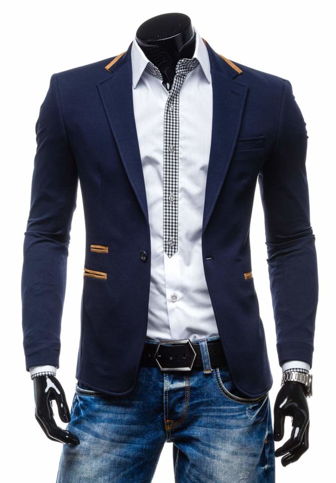 Navy Blue Men's Casual Suit Jacket Bolf 9400 NAVY BLUE