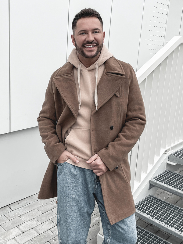 Kamelový pánsky zimný kabát Bolf 1048B