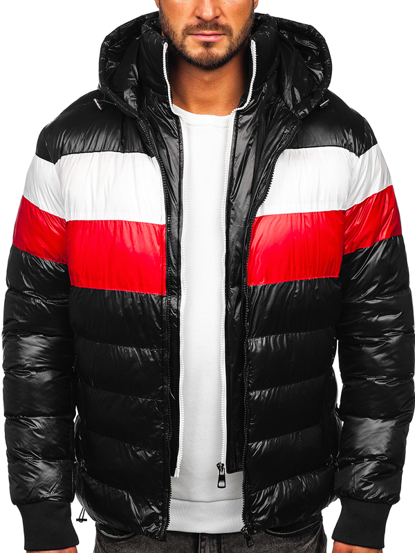 Čierna pánska prešívaná zimná bunda Bolf 6592