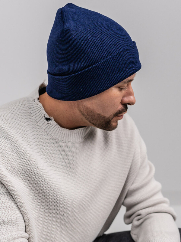 Tmavomodrá pánska zimná čiapka Bolf YW09004M
