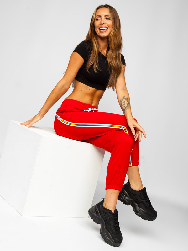 Červené dámske tepláky Bolf YW01020B