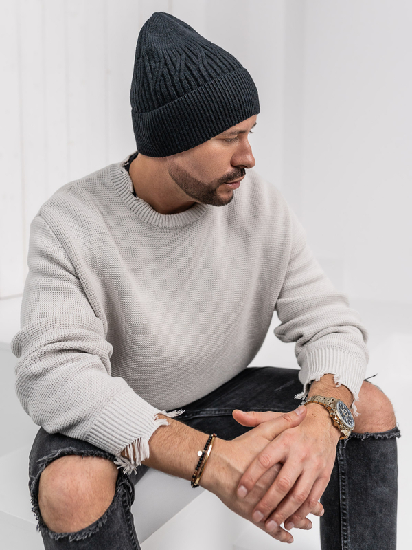 Čierna pánska zimná čiapka Bolf 387070