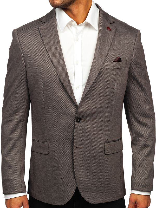 Tmavohnedé pánske elegantné sako Bolf 024