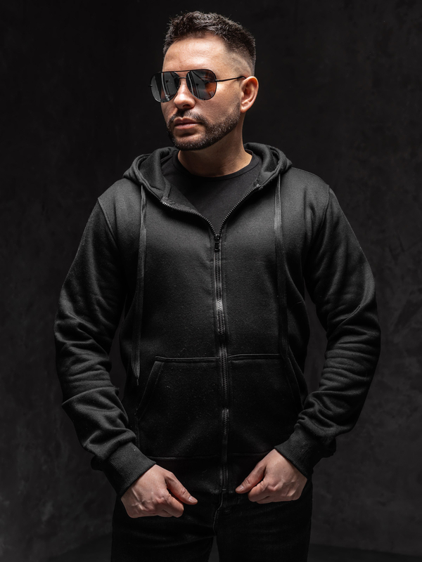 Čierna pánska mikina s kapucňou Bolf 2008A1