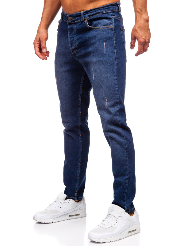 Tmavomodré pánske slim fit rifľové nohavice Bolf 6558-2